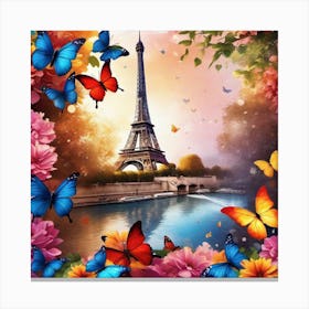 Paris With Butterflies 173 Canvas Print