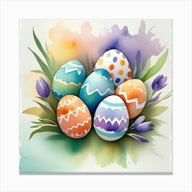 Easter Eggs In A Watercolor Painting Style Toile