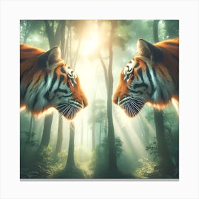 Mirrored Tiger Canvas Print