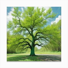 Large Oak Tree Canvas Print