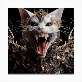 Cat With Teeth 2 Canvas Print