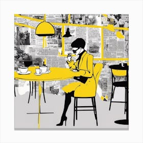 Woman At A Cafe Canvas Print