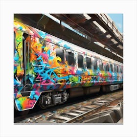 Graffiti Train Canvas Print