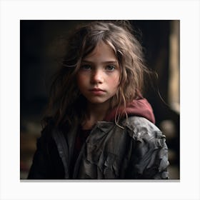 Girl In A Dark Room Canvas Print