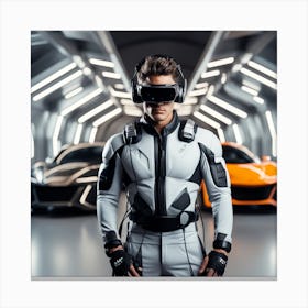 Futuristic Man In Vr 2 Canvas Print