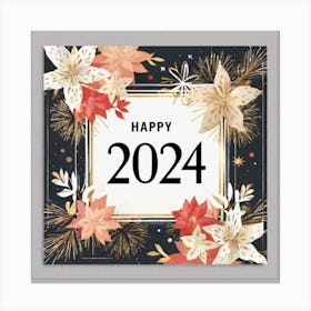 Happy New Year 2024 Canvas Print