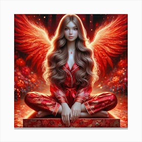 Angel In Red Pajamas Canvas Print
