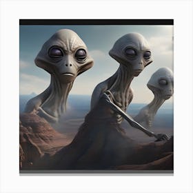 Aliens In The Desert Canvas Print