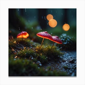 Mushrooms In The Rain Canvas Print