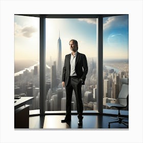 Man In Office 1 Canvas Print