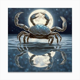 Crab In The Moonlight 24 Canvas Print