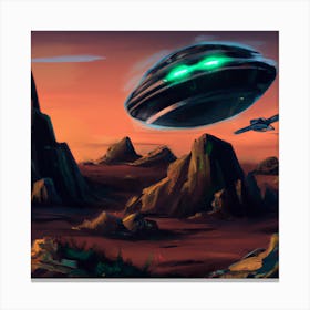 Alien Spaceship on Mars Canvas Print