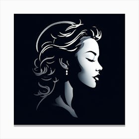 Portrait Of A Woman, frame of women with black and white theme, best wall art Canvas Print