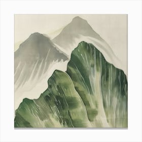 Japanese Watercolour Of Mount Myogi 4 Canvas Print