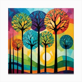 Sunset Trees Canvas Print