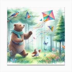 A bear in a forest 1 Canvas Print