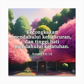 Amsal 16 18 Canvas Print