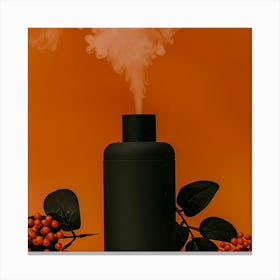 Black Humidifier With Orange Leaves Canvas Print