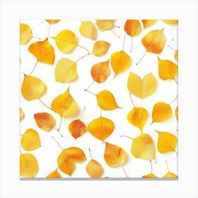 Seamless Pattern Of Golden Aspen Tree Leaves 1 Canvas Print