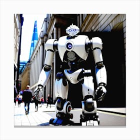 Robot In London 20 Canvas Print