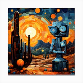 Robot In The Desert 5 Canvas Print