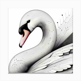 Swan - Abstract Line Art Illustration 245 Canvas Print