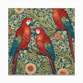 william norris with parrots Canvas Print