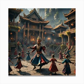 Traditional playing art Canvas Print