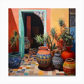 Moroccan Pots and Doorway Canvas Print