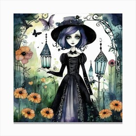 Gothic whimiscal girl Canvas Print