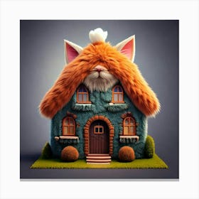 Firefly House, Cat, Shape, Whimsical, Unique, Creative, Feline, Architecture, Playful, Charming, Coz (2) Canvas Print