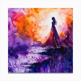 Watercolor Of A Woman In A Dress Canvas Print