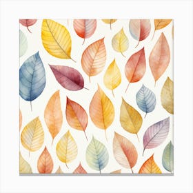 Watercolor Autumn Leaves 2 Canvas Print