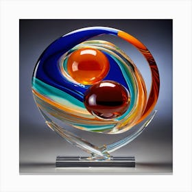 Unique Glass Abstract Tabletop Sculpture Canvas Print