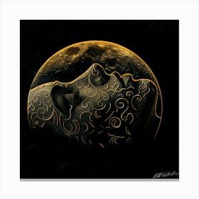 Lunar Moon - Waning Moon Canvas Print