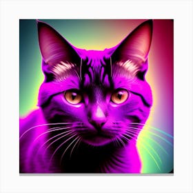 Purple Cat Canvas Print