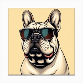 French Bulldog With Sunglasses Canvas Print