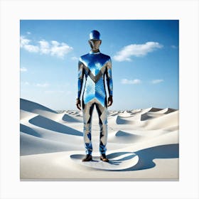 Blue Man In The Desert 3 Canvas Print