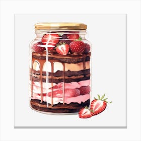 Jar Of Strawberries 2 Canvas Print