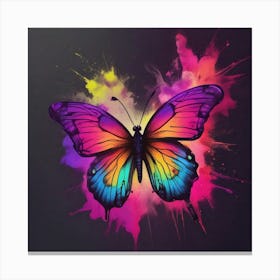 Butterfly With Paint Splashes 10 Canvas Print