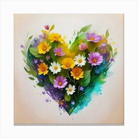 Heart Of Flowers 5 Canvas Print