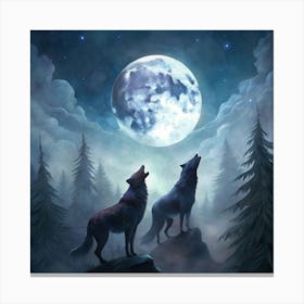 Howling Wolves Canvas Print