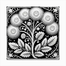 Embroidered Flower Canvas Print