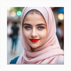 Muslim Woman In Hijab Canvas Print