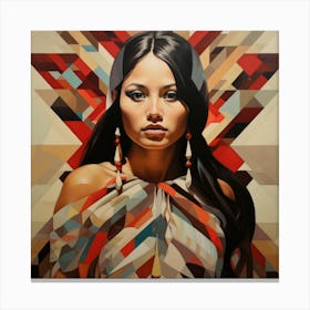 Geometric Chilean Woman 01 Canvas Print