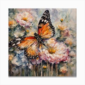 Beautiful Flower in abstract painting Canvas Print