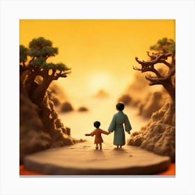 Boy And A Girl Canvas Print