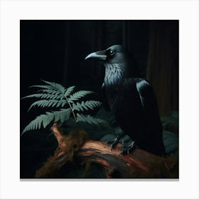 Crow In The Forest Canvas Print