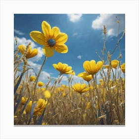 Field Of Yellow Flowers 45 Canvas Print