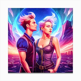 Sci-Fi Couple Canvas Print